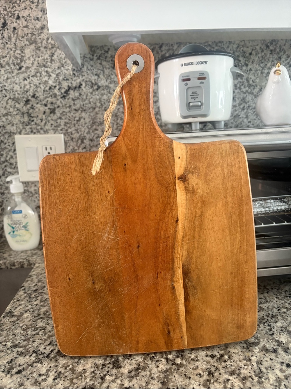 Wooden Paddle Serving & Cutting Board - Natural Brown